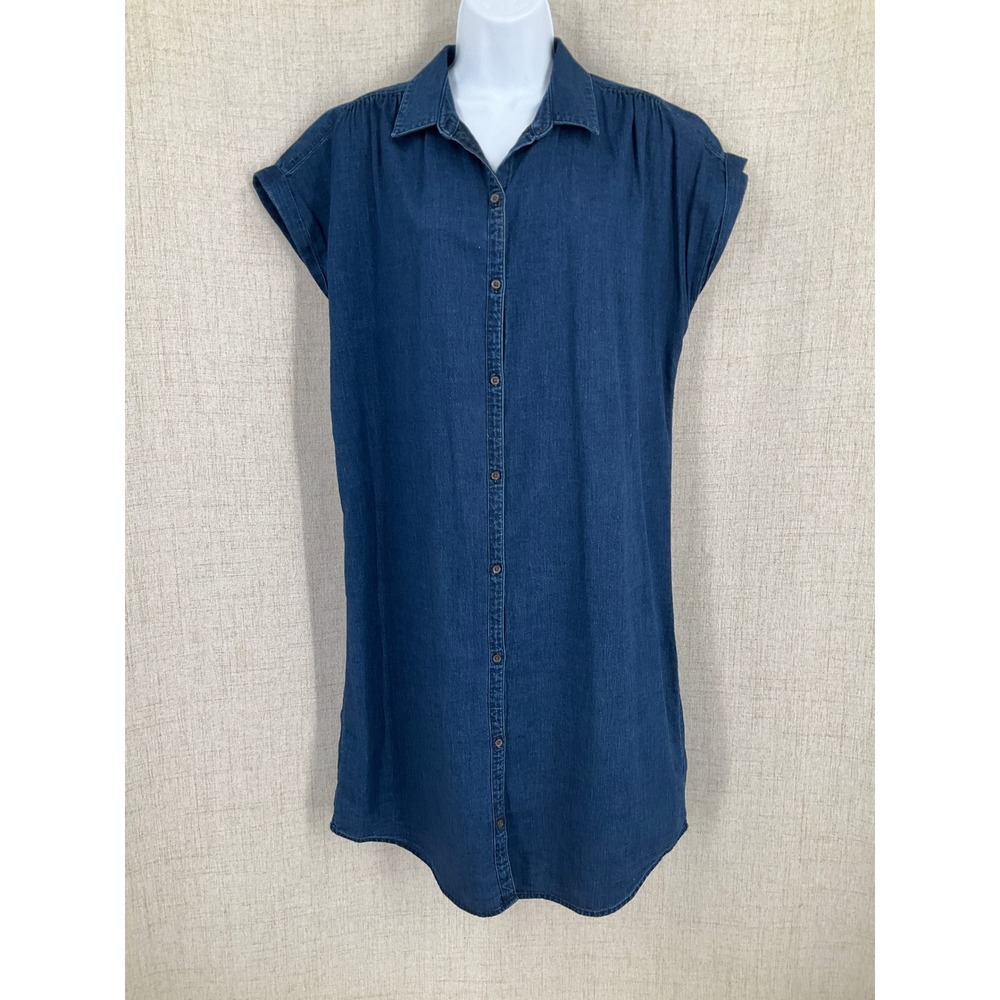 Old Navy Indigo Button-Front Chambray Shirt Dress
